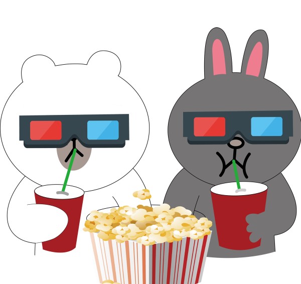 دو خرگوش که در سینما در حال دیدن فیلم هستند. - مطلب: مجهول به معلوم